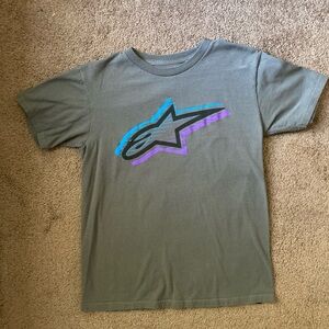 Alpinestars Gray Tee with Blue and Purple Logo